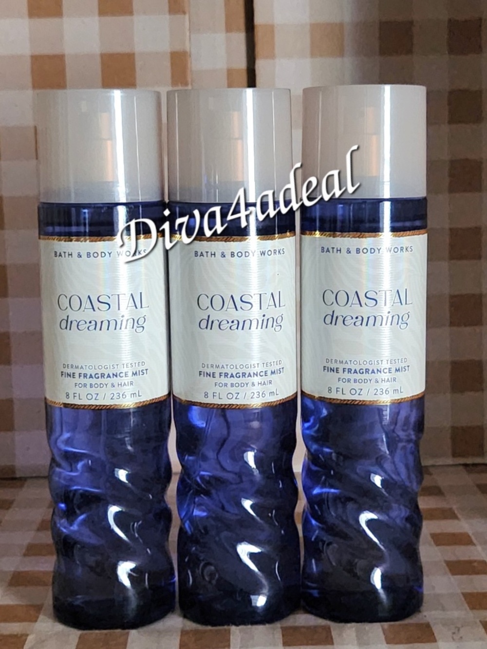 3X Bath & Body Works COASTAL DREAMING 8OZ Mist Spray Collection Set